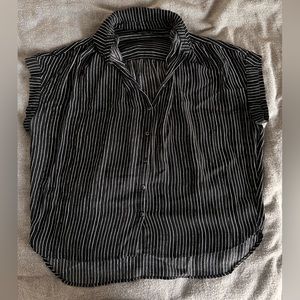 MADEWELL Central Drapey Shirt in Stripe Large